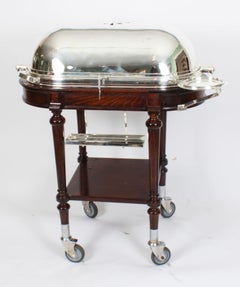 Antique Art Deco Silver Plated Beef Carving Trolley Beef Wagon, 1920s