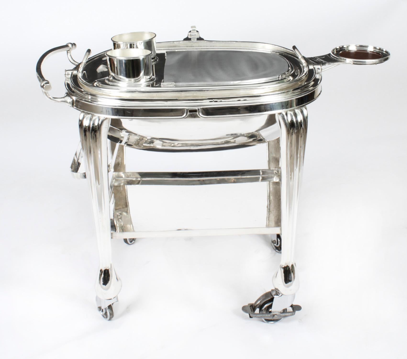 Mid-20th Century Antique Art Deco Silver Plated Beef Carving Trolley Cart by Elkington 1930s