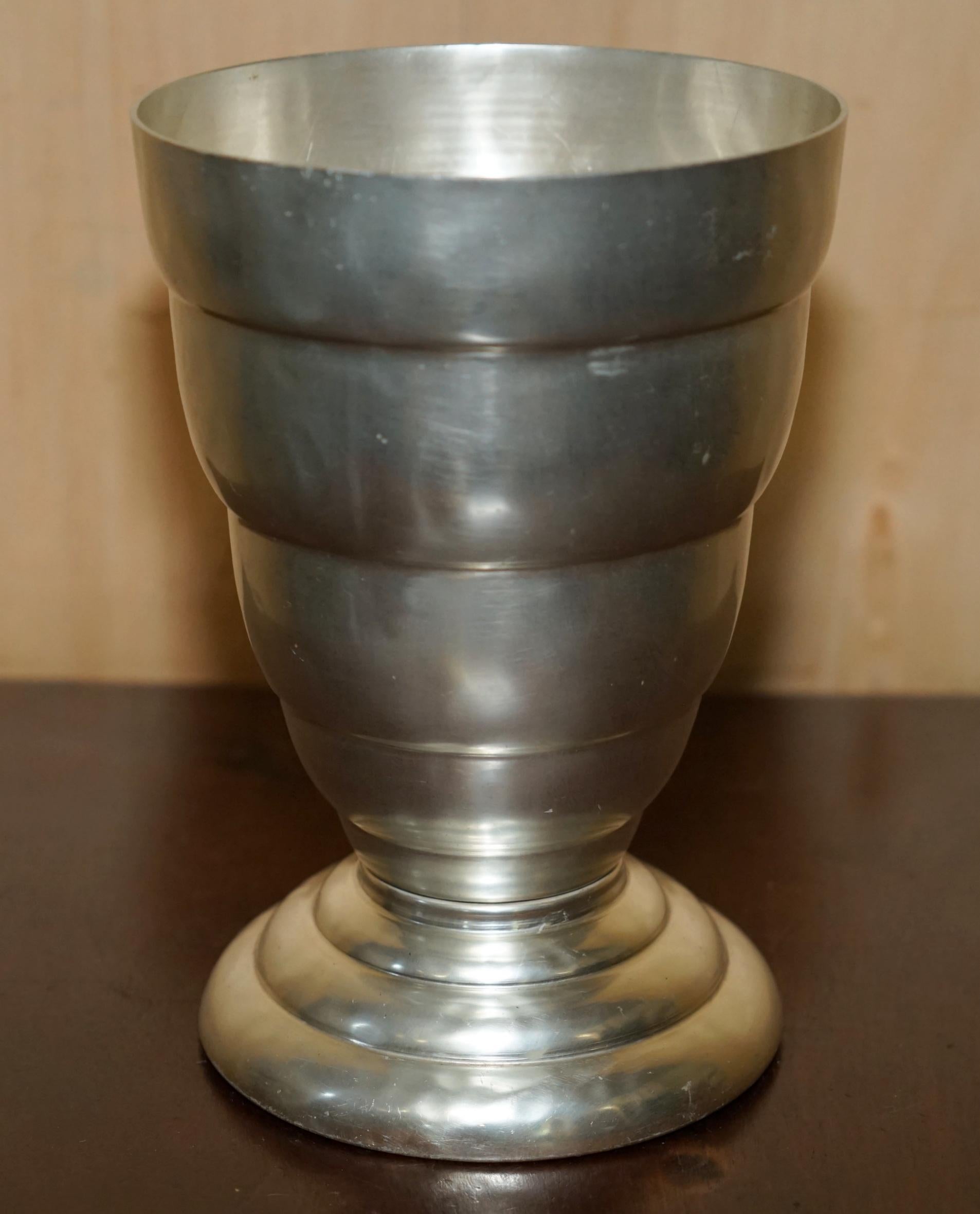 ANTIQUE ART DECO SILVER PLATED CHAMPAGNE WINE OR ICE BUCKET LOVELY PERIOD PATINa For Sale 3