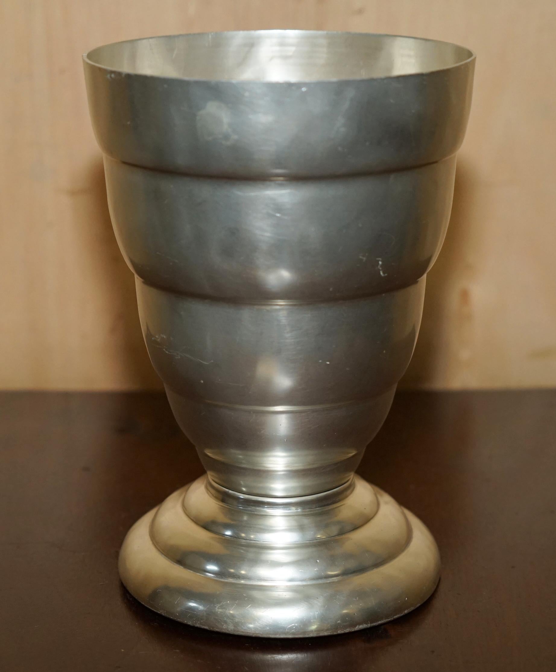 ANTIQUE ART DECO SILVER PLATED CHAMPAGNE WINE OR ICE BUCKET LOVELY PERIOD PATINa For Sale 4