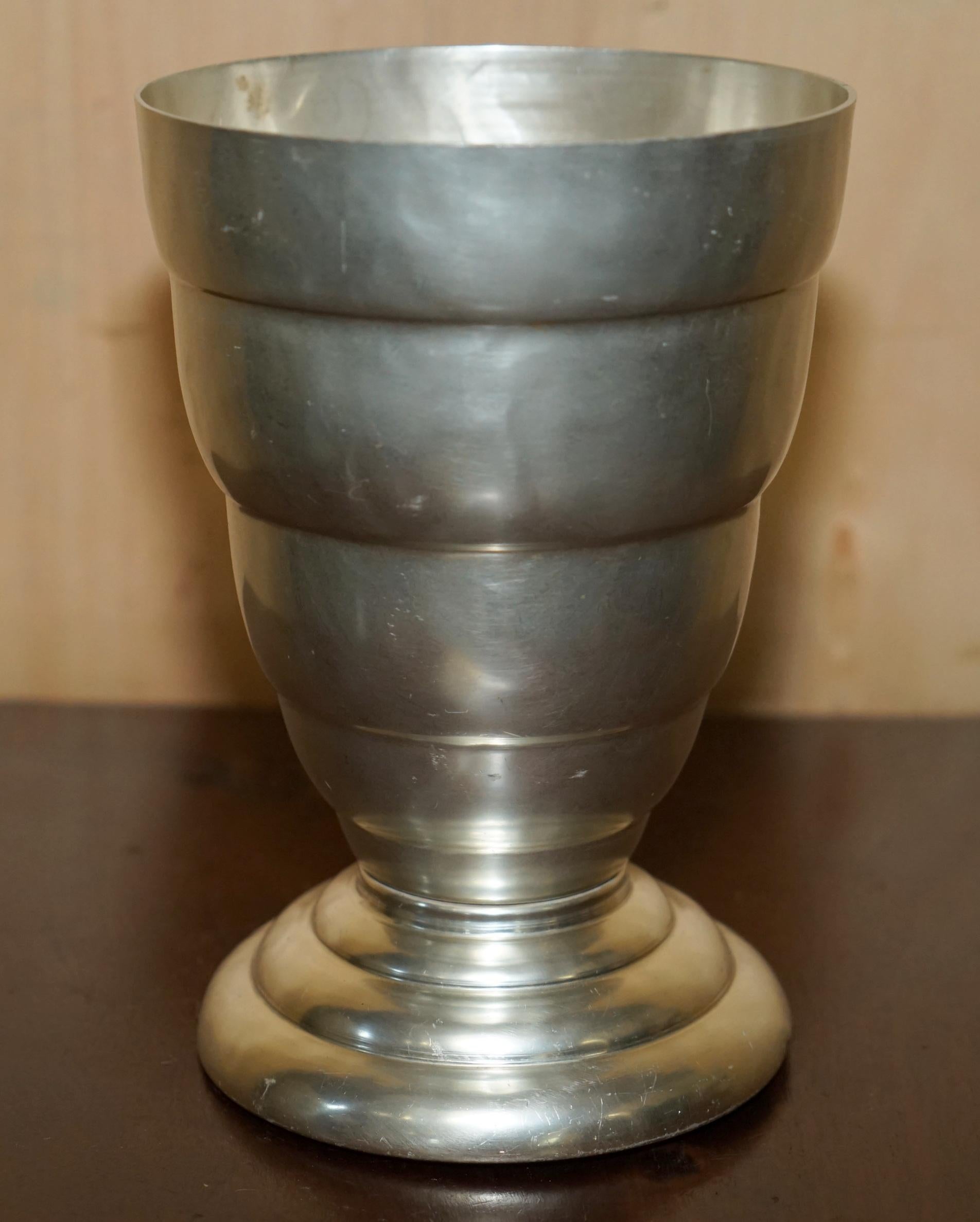 ANTIQUE ART DECO SILVER PLATED CHAMPAGNE WINE OR ICE BUCKET LOVELY PERIOD PATINa For Sale 2