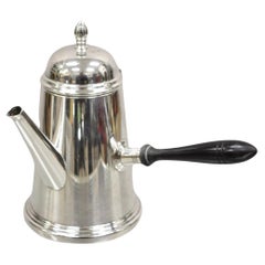 Antique Art Deco Silver Plated Chocolate Pot Coffee Pot Tea Pot w/ Wooden Handle