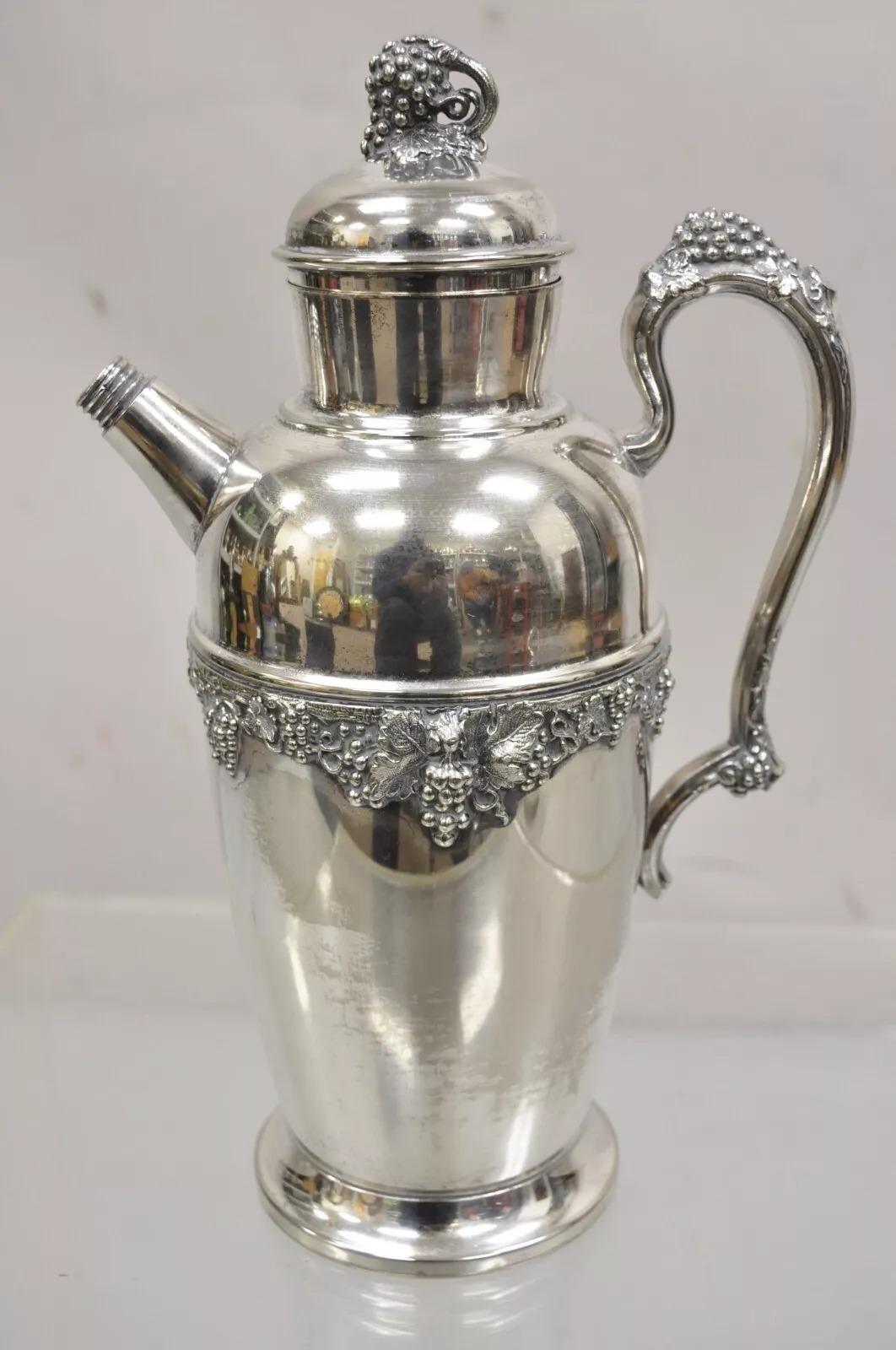 Antique Art Deco Silver Plated Cocktail Martini Shaker 