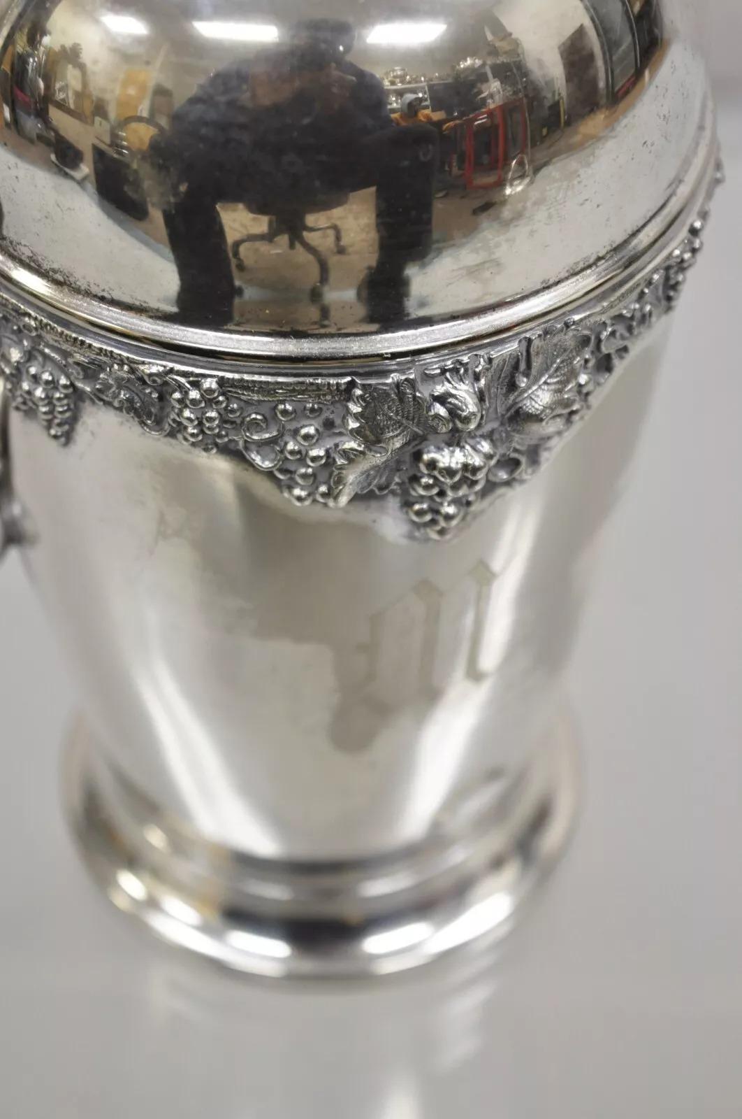 Antique Art Deco Silver Plated Cocktail Martini Shaker 