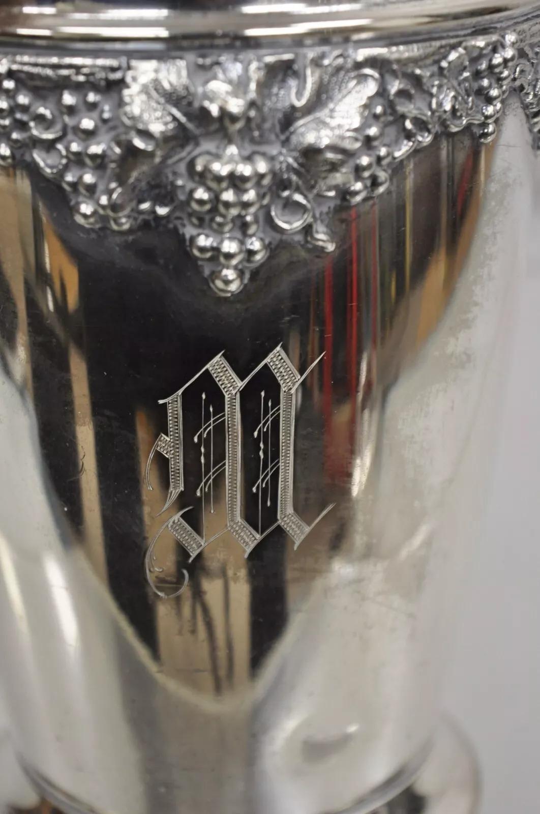 Antique Art Deco Silver Plated Cocktail Martini Shaker with 
