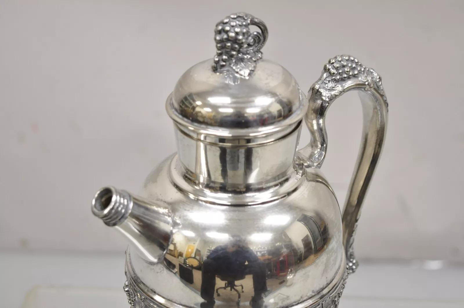 Antique Art Deco Silver Plated Cocktail Martini Shaker 