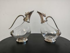 Antique Art Deco Silver-Plated Pitcher shaped as a Duck, England 1920s