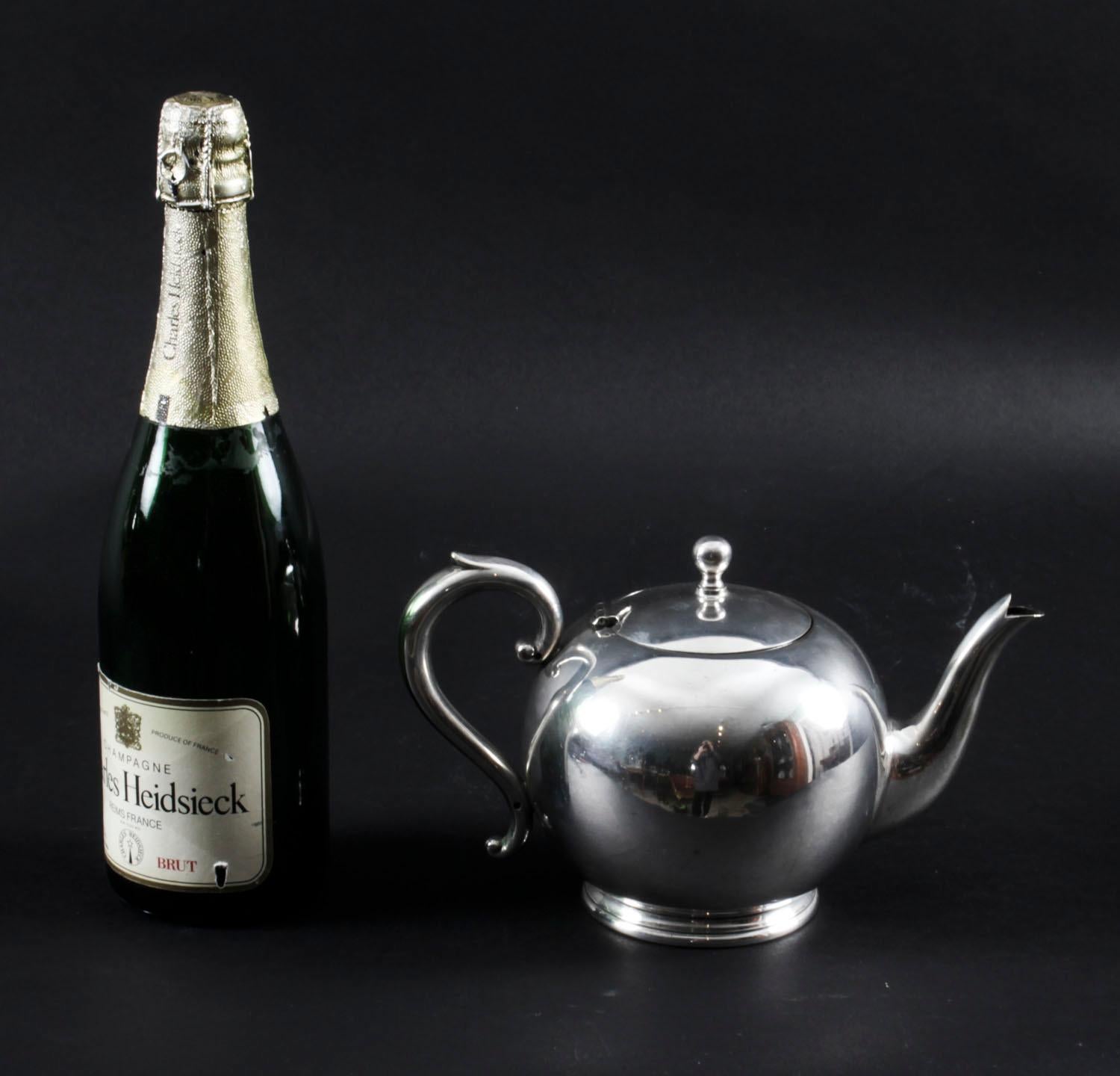 Antique Art Deco Silver Plated Teapot J B Chatterley & Sons Ltd 1930s 4
