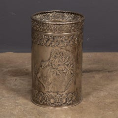 Antique Art Deco Silver Plated Waste Paper Bin C.1920