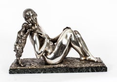 Antique Art Deco Silvered Bronze by Germaine Oury Desruelles, 1920s