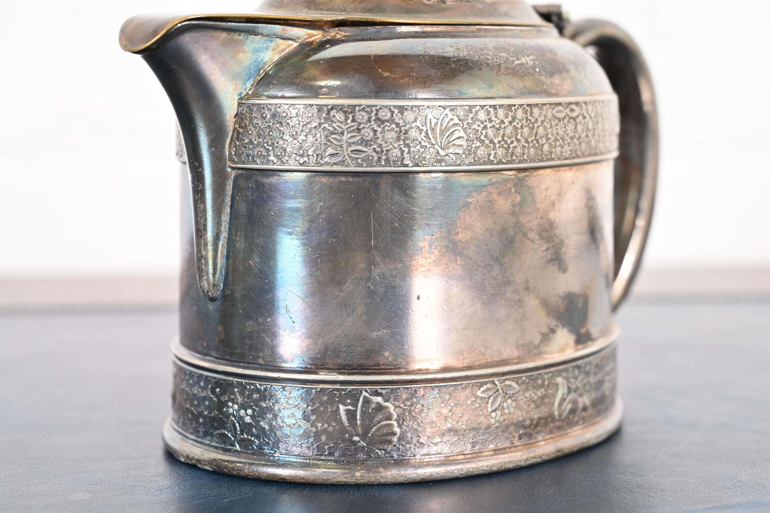 Antike Art Deco Silberblech Milchkännchen im Angebot 3