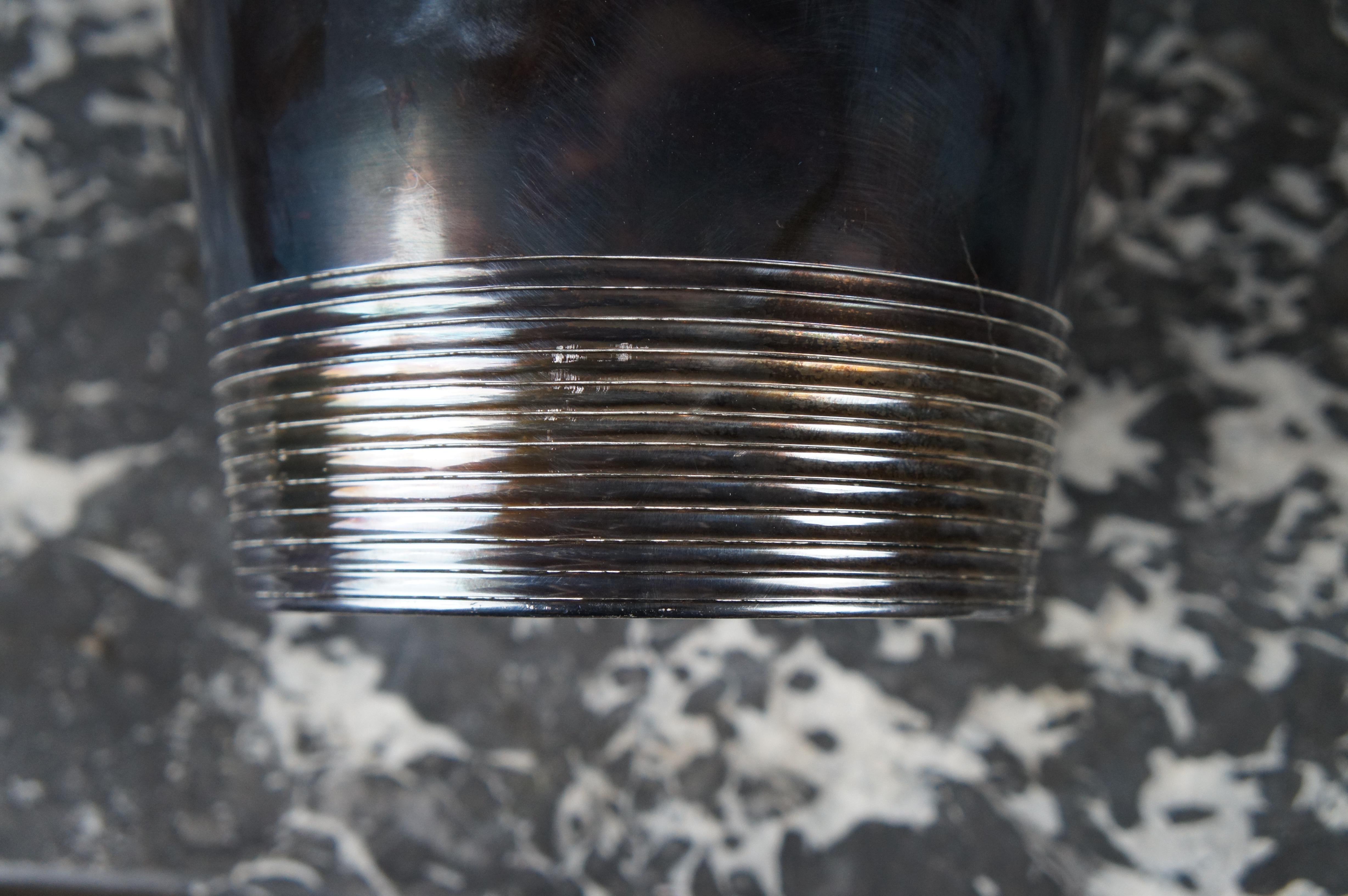 Antike Art Deco Taverna Wein Champagner Kühler Eiskübel Barware aus Silberblech (Metall) im Angebot