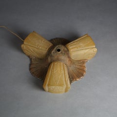 Antique Art Deco Slip Shade Ceiling Light Fixture, C1920