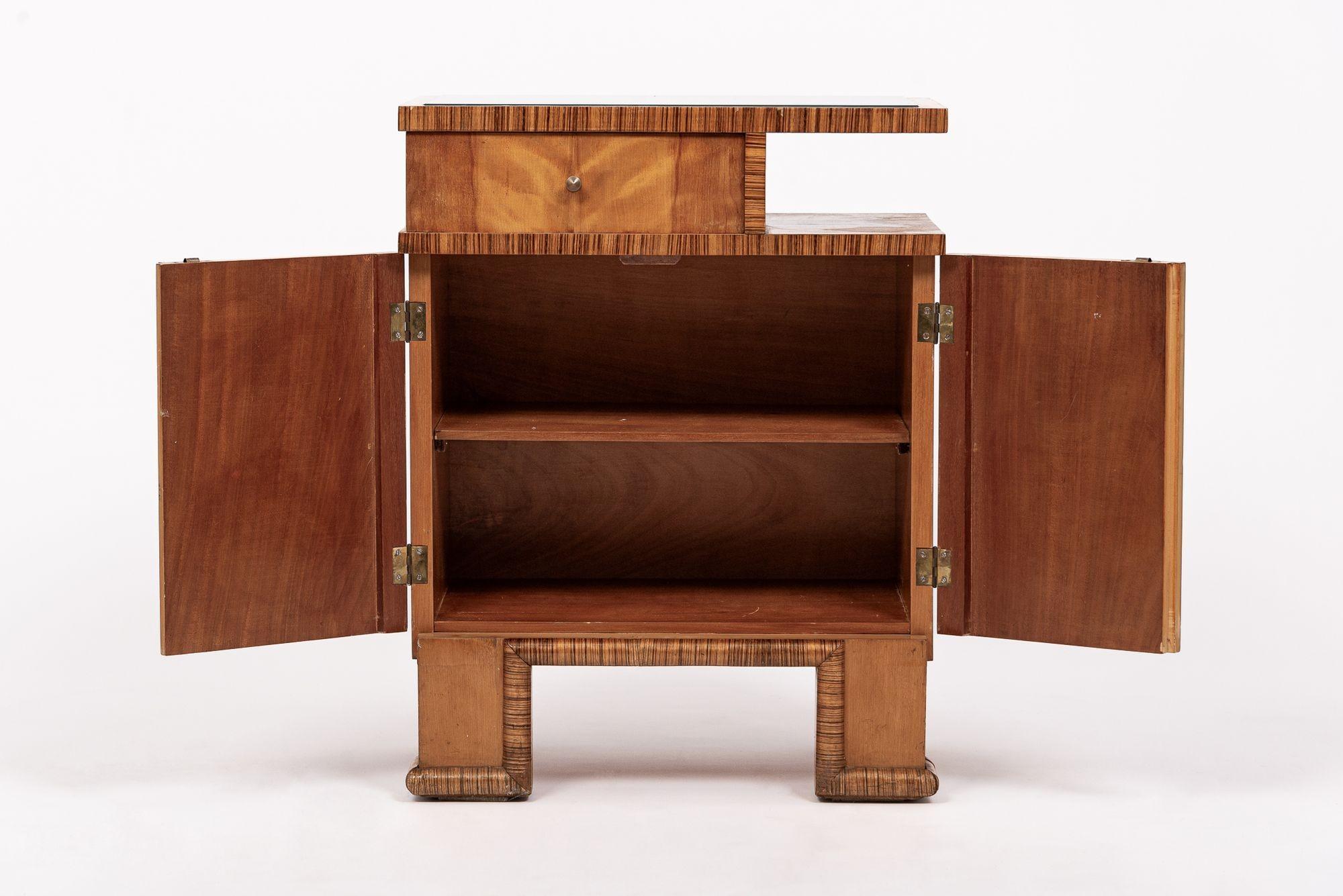 Art Déco Antico mobile bar o mobile laterale in Wood, 1930