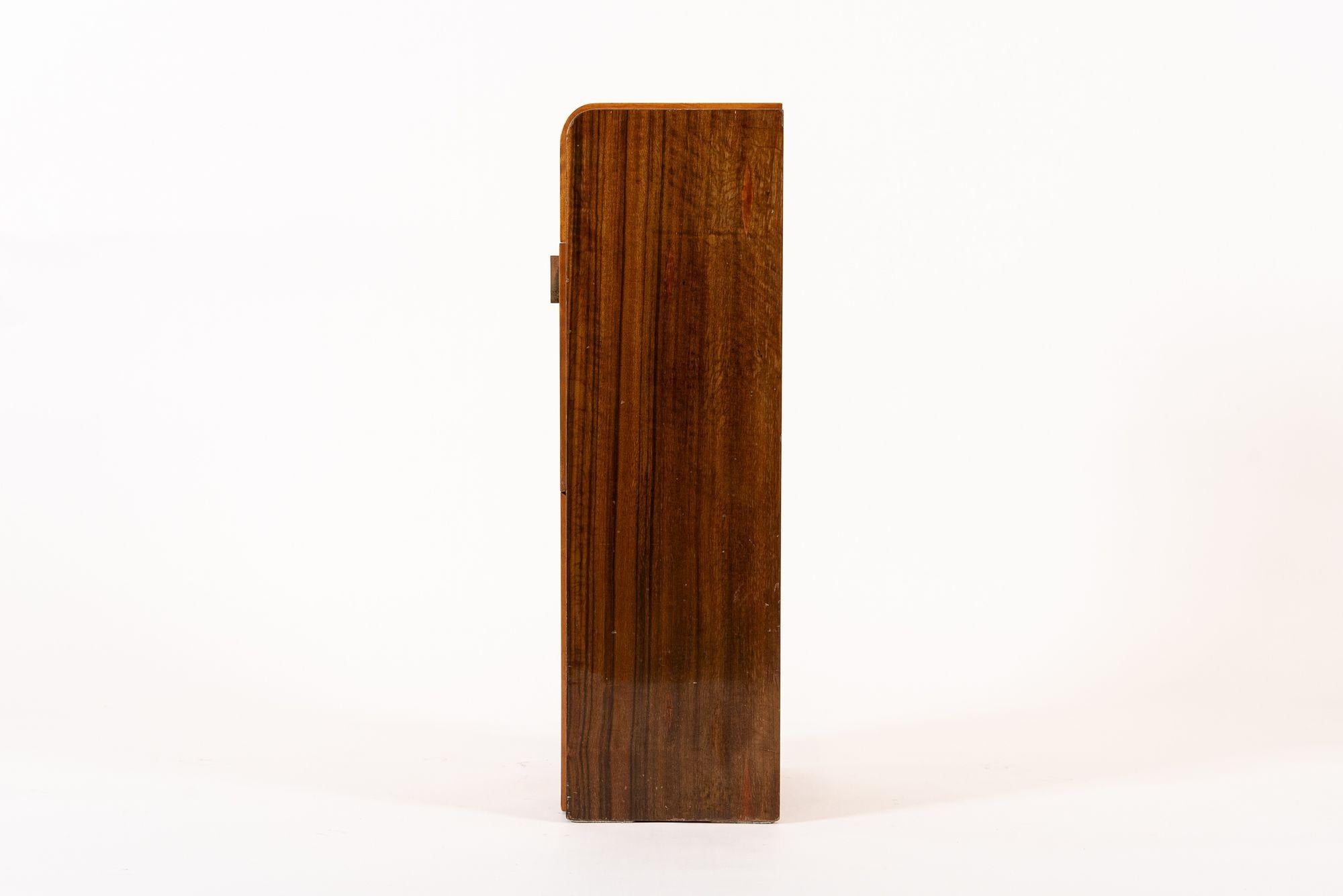 Antique Art Deco Small Wood Nightstand or Side Cabinet, 1930s For Sale 6