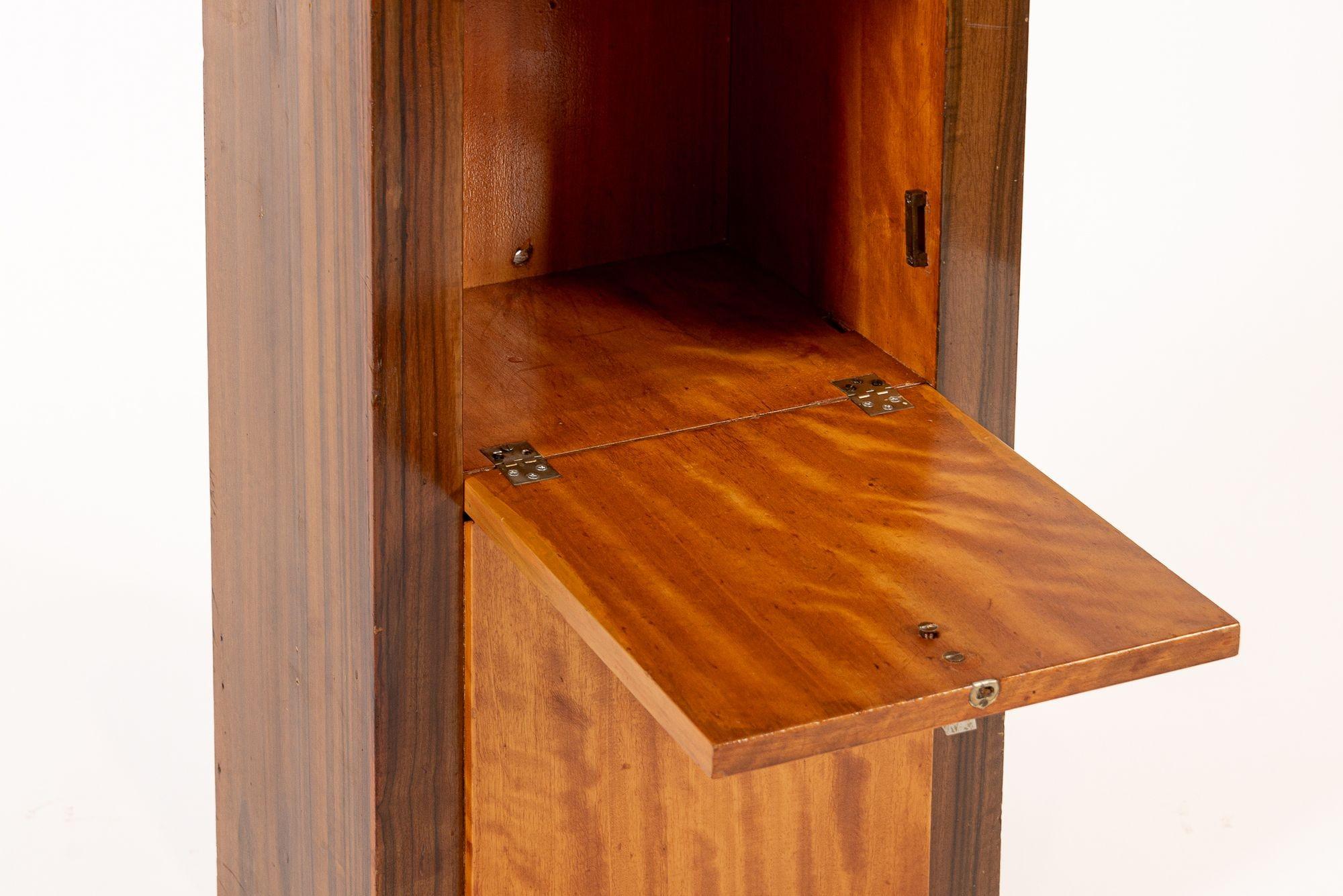 Antique Art Deco Small Wood Nightstand or Side Cabinet, 1930s For Sale 1