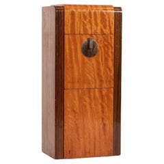 Antique Art Deco Small Wood Nightstand or Side Cabinet, 1930s