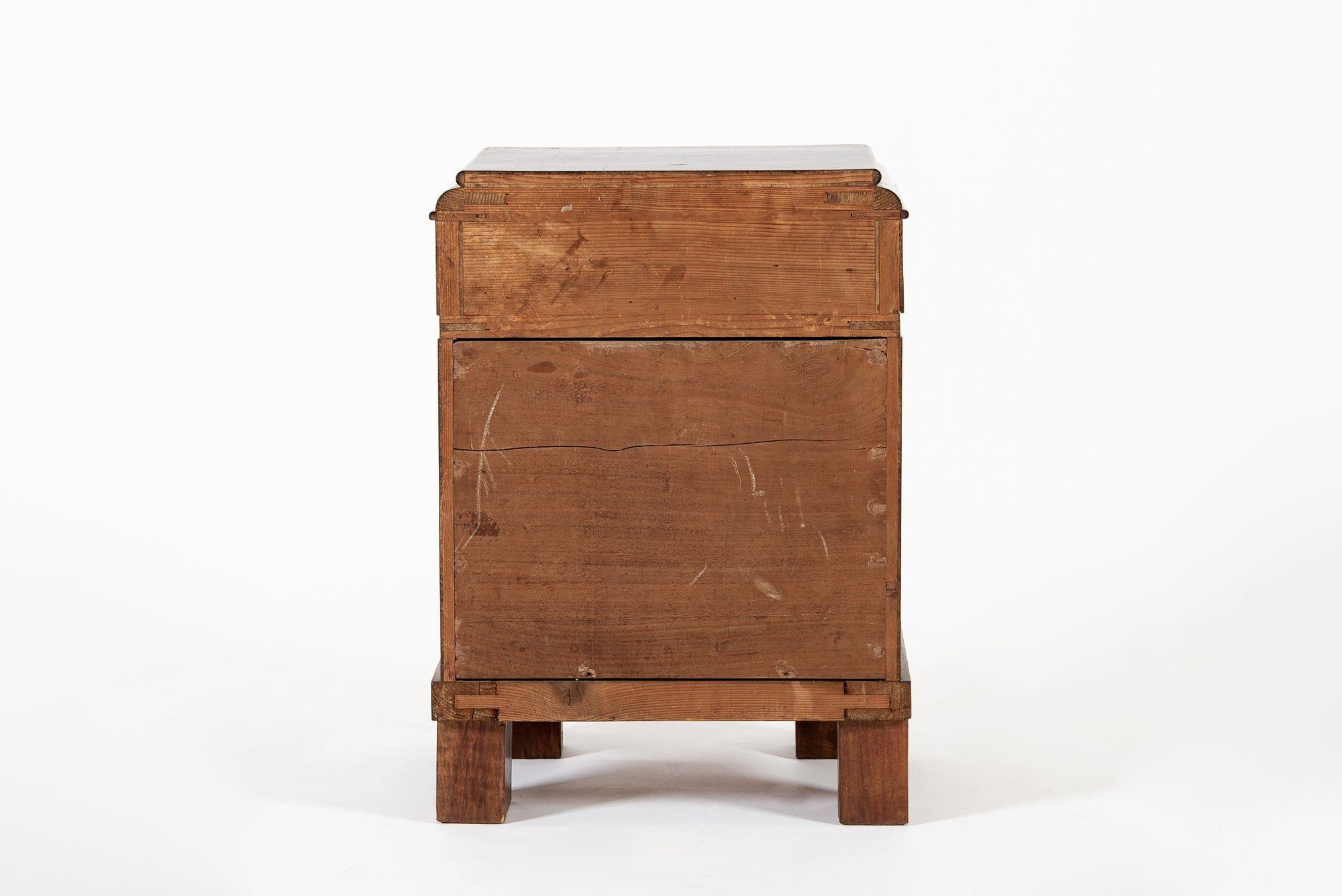 Antique Art Deco Small Wood Side Cabinet or Nightstand 1940s For Sale 4