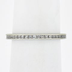Antique Art Deco Solid Platinum .50ctw Channel Diamond Eternity Stack Band Ring