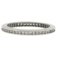 Antique Art Deco Solid Platinum .50ctw Channel Diamond Eternity Stack Band Ring