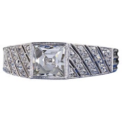 Antique Art Deco Spaulding Co Platinum French Cut Diamond Engagement Ring - GIA