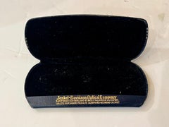 Antique Art Deco Spectacle Eye-glass Case in Leather & Chrome