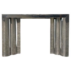 Inserto da fuoco in acciaio inox Art Deco antico