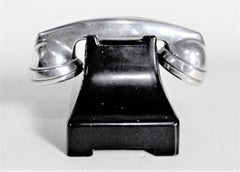 Antique Art Deco Sterling Silver and Bakelite Telephone Child's Toy Baby Rattle