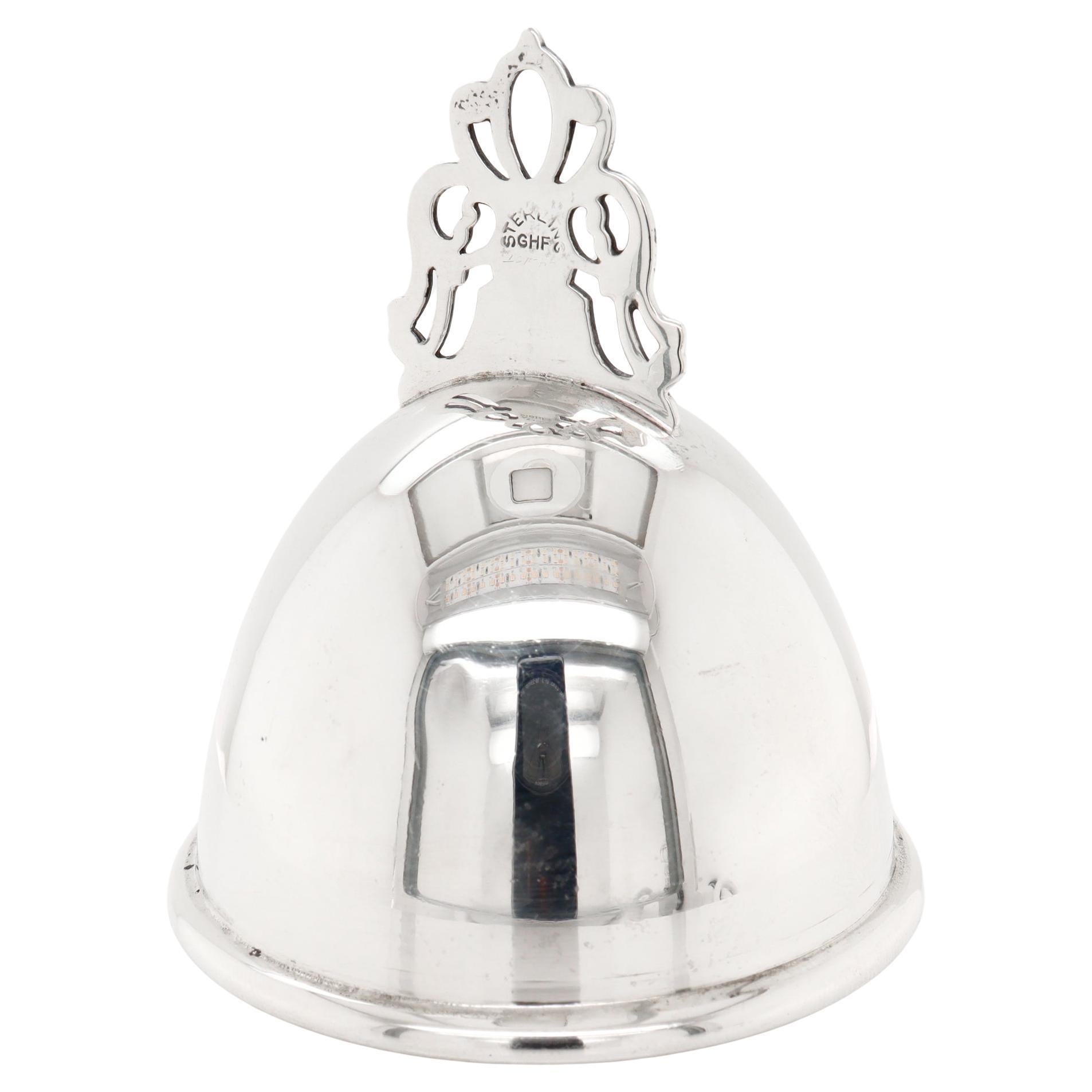 Antique Art Deco Sterling Silver Hand Bell or Dinner Bell