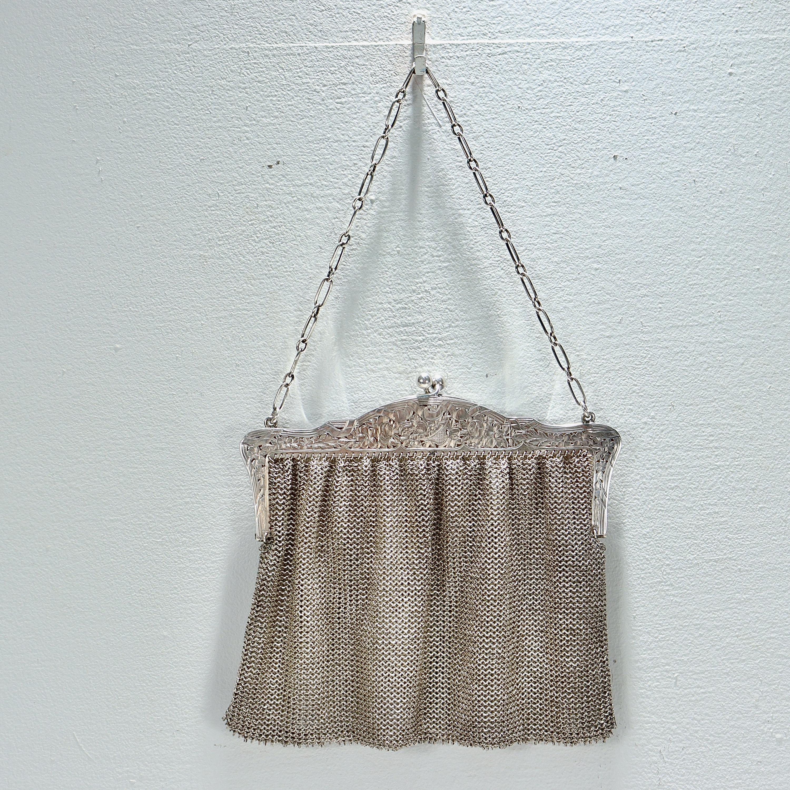 sac maille argent ancien