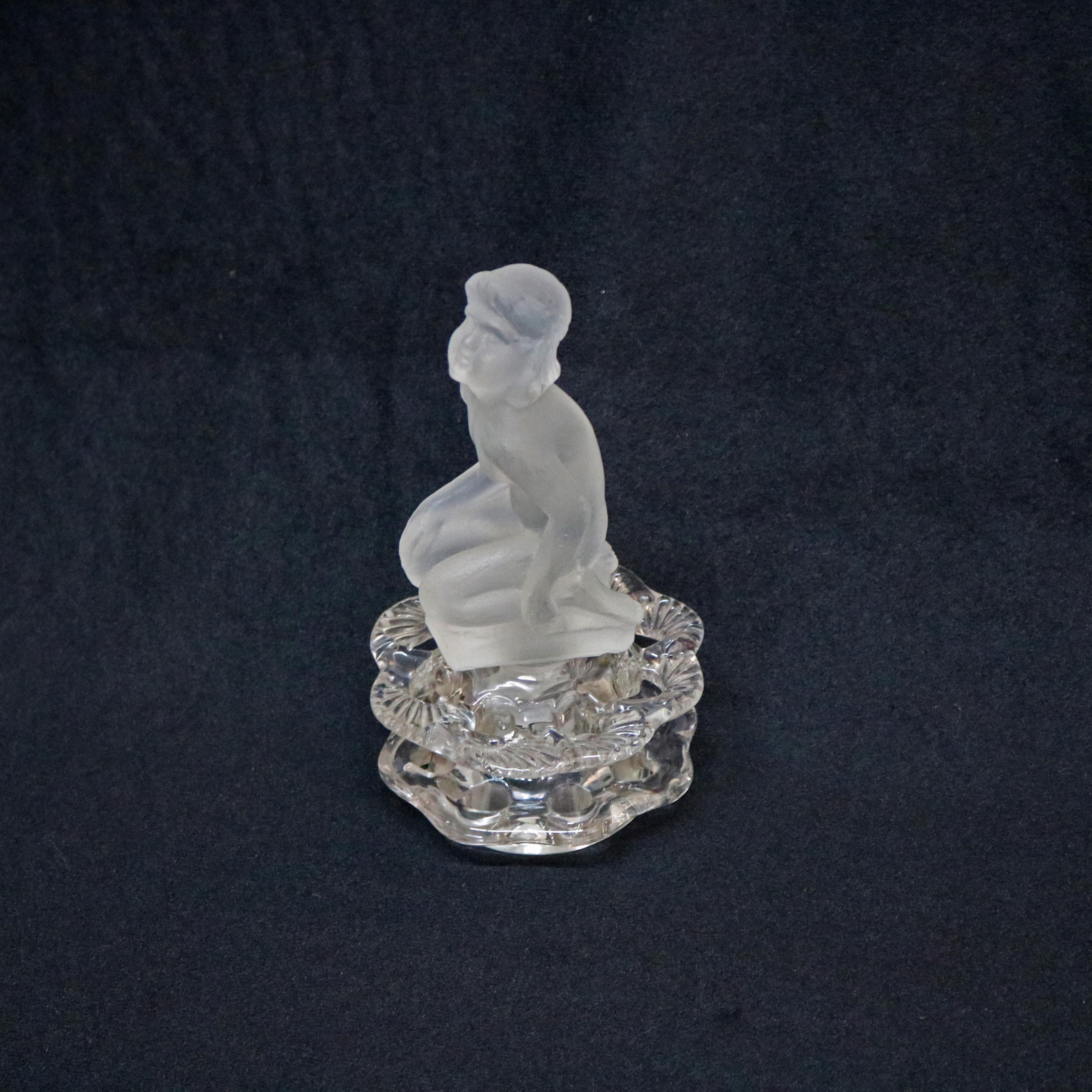 Antique Art Deco Steuben Figural Nude Art Glass Flower Frog, circa 1930 3