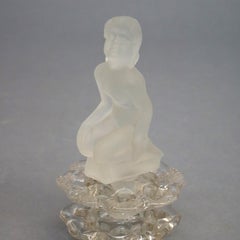 Antique Art Deco Steuben Figural Nude Art Glass Flower Frog, circa 1930