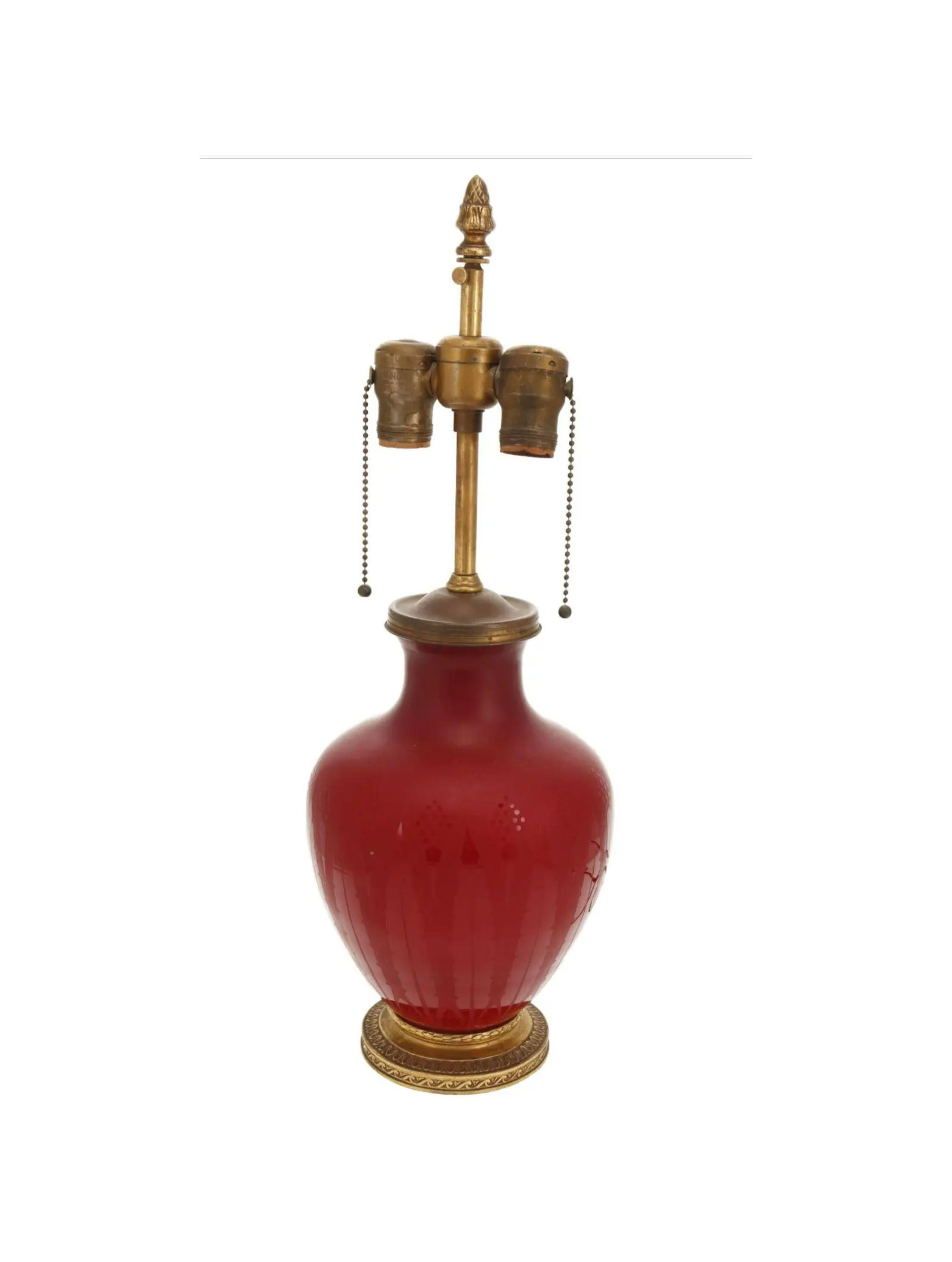 red glass lamps antique