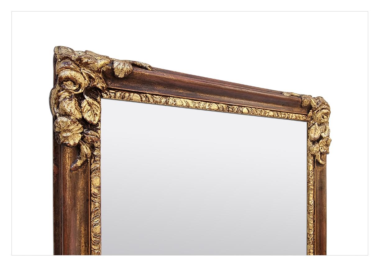 Antique Art Deco Style French Mirror, Giltwood & Colours, circa 1930 For Sale 2