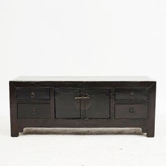 Antique Art Deco Style 'Kang-Table' 'Low Console Table', Black Lacquer