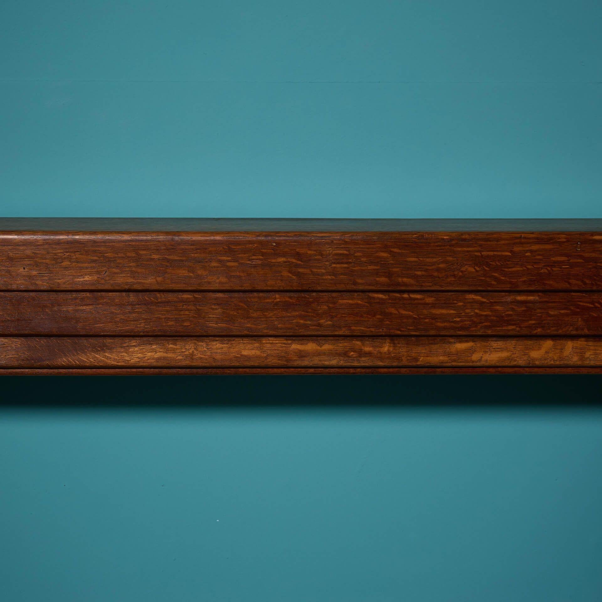 20th Century Antique Art Deco Style Rounded Oak Fire Mantel For Sale