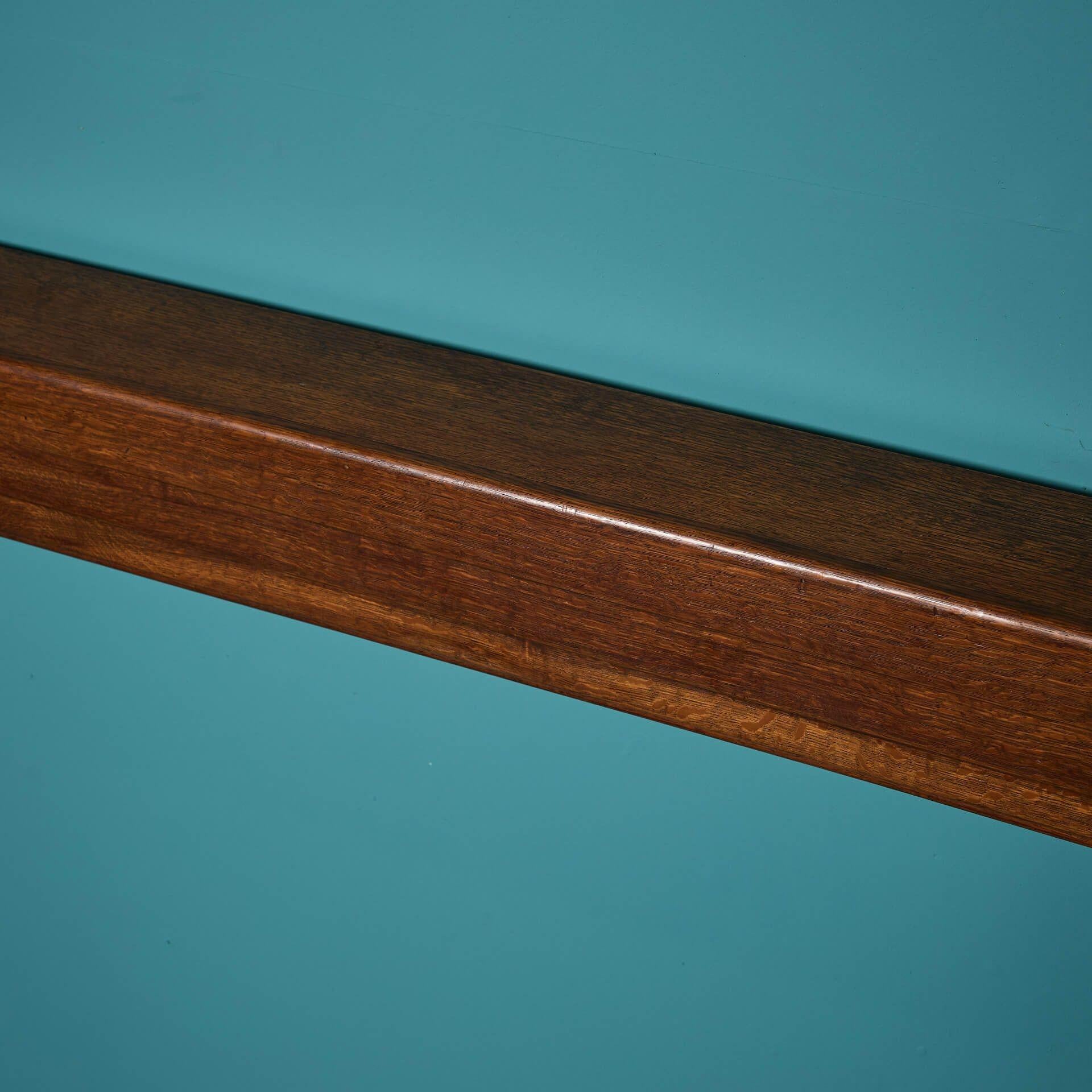 Antique Art Deco Style Rounded Oak Fire Mantel For Sale 1