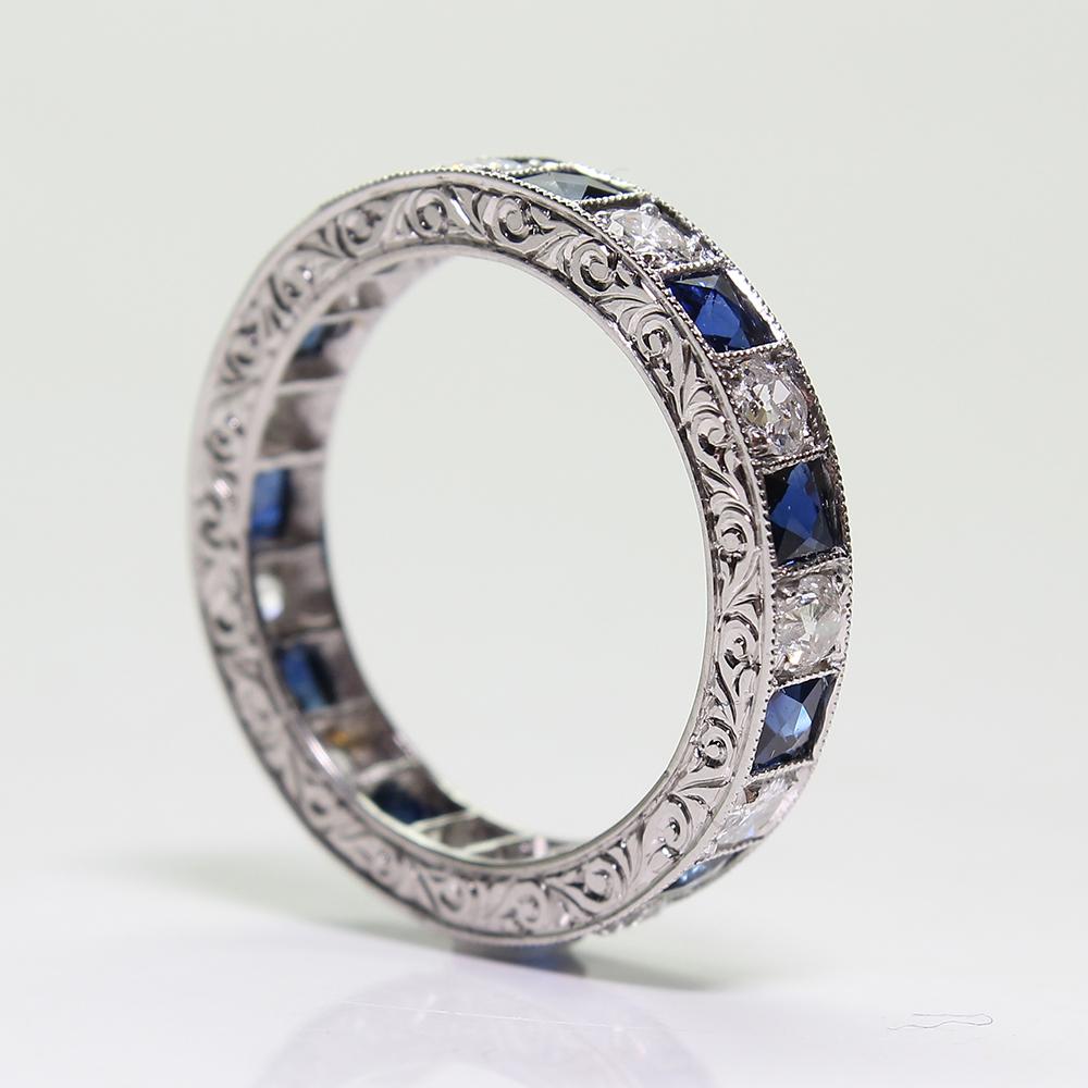 vintage sapphire and diamond eternity ring