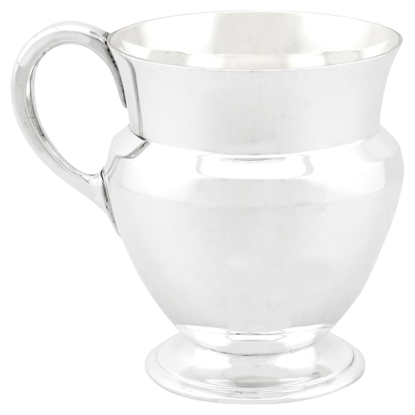 Antique Art Deco Style Sterling Silver Christening Mug