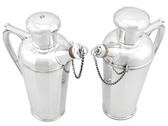 Antique Art Deco Style Sterling Silver Cocktail Shakers