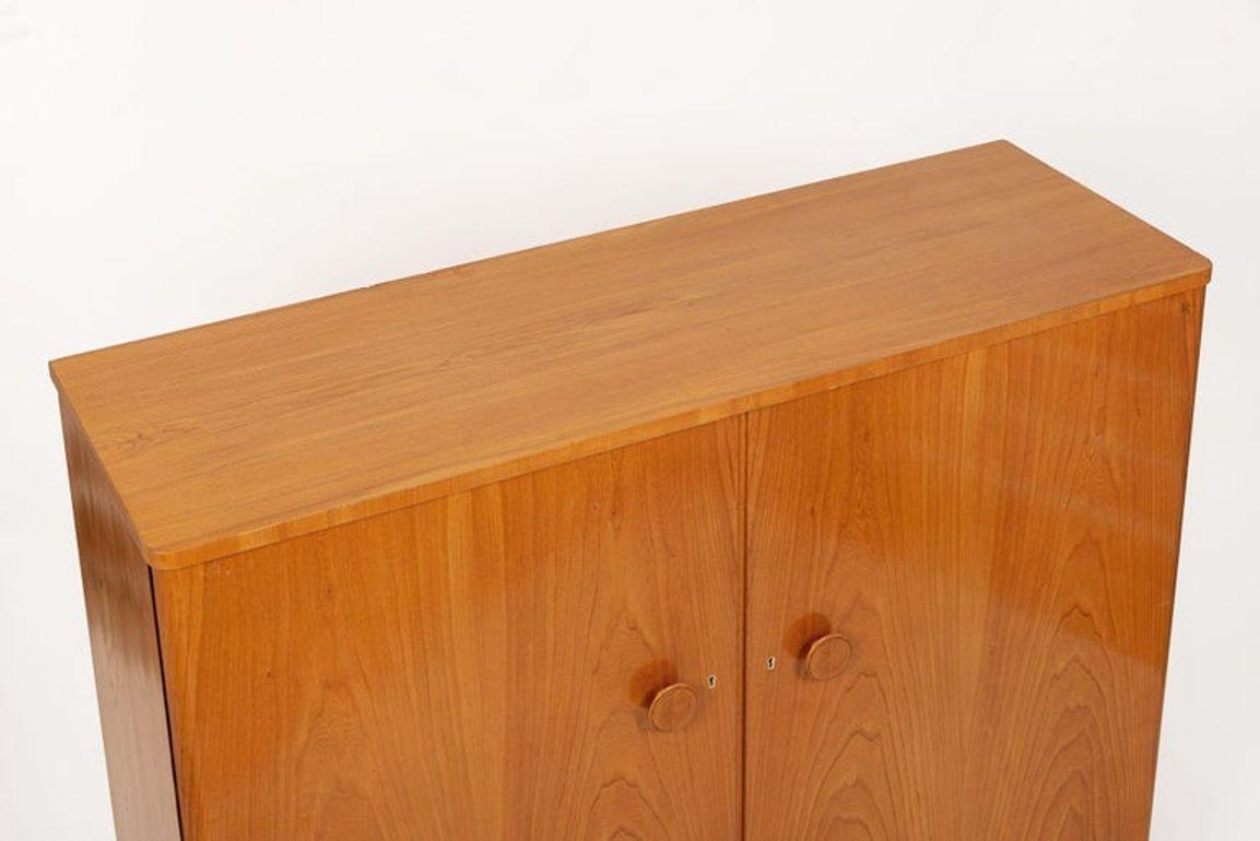 Antiguo Armario Art Decó de Madera de Olmo Sueco con Incrustaciones, Década de 1940 3