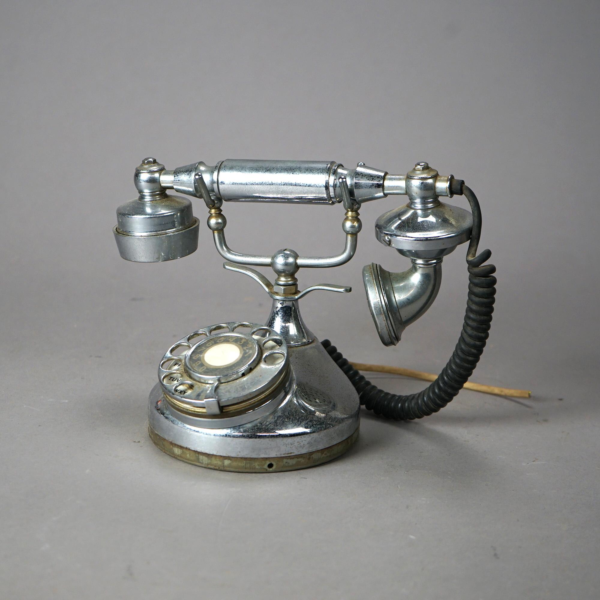 Antique Art Deco Table Top Rotary Telephone Circa 1930 In Good Condition In Big Flats, NY
