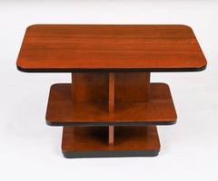 Antique Art Deco Tiered Walnut Coffee Table 20th Century