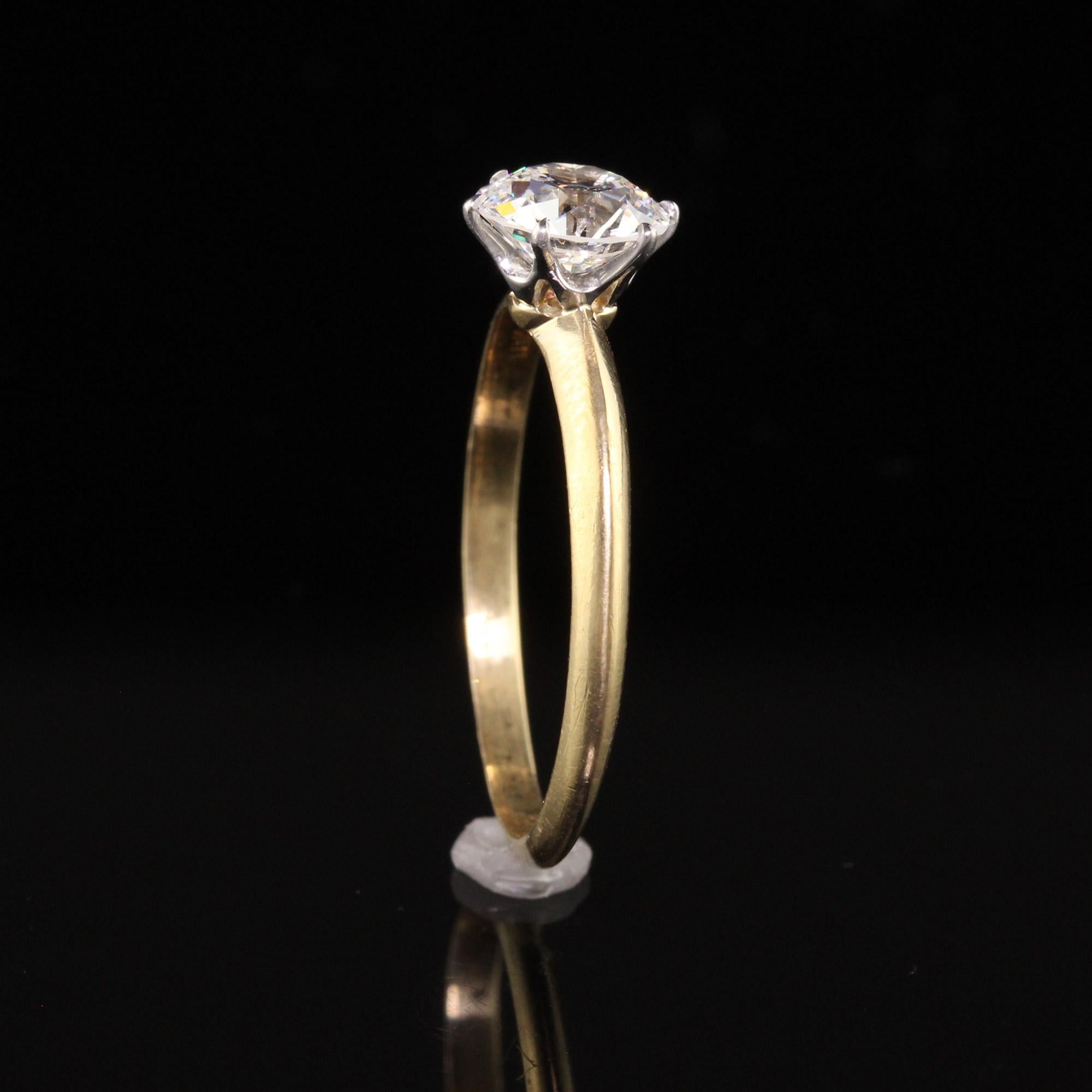 Women's Antique Art Deco Tiffany & Co. 18k Old European Diamond Engagement Ring, GIA