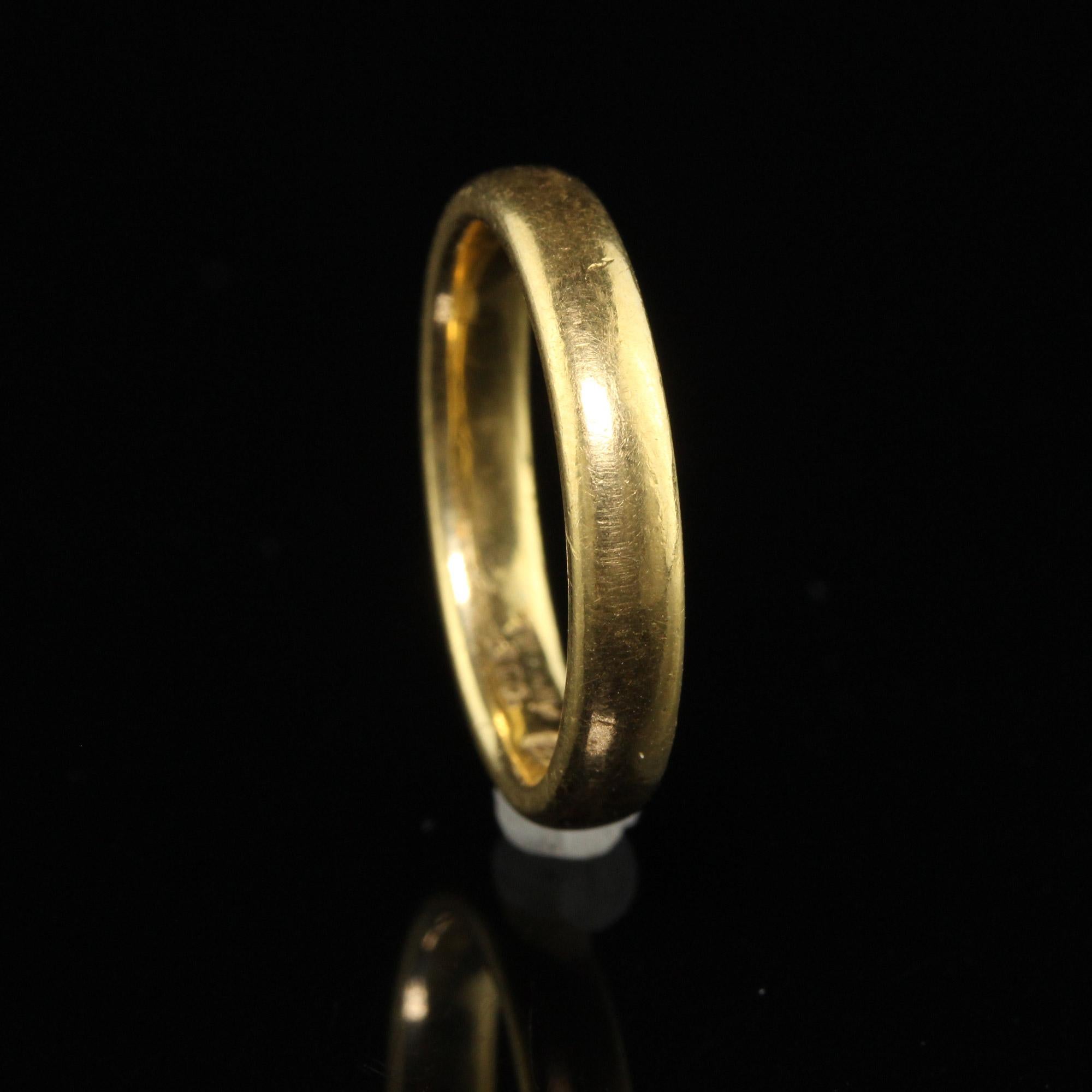 Women's Antique Art Deco Tiffany and Co 22K Yellow Gold Wedding Band - Size 5 1/4 For Sale