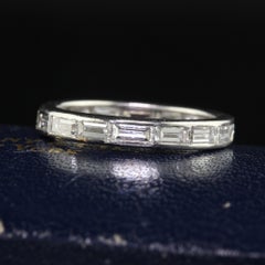 Antique Art Deco Tiffany and Co Baguette Diamond Wedding Band - Size 6