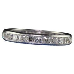 Antique Art Deco Tiffany and Co Platinum French Cut Diamond Eternity Band