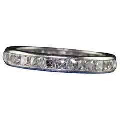 Antiker Art Deco Tiffany & Co Platin-Eternity-Ring mit französischem Diamantschliff