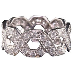 Vintage Art Deco Tiffany and Co Platinum Interlaced Diamond Eternity Band