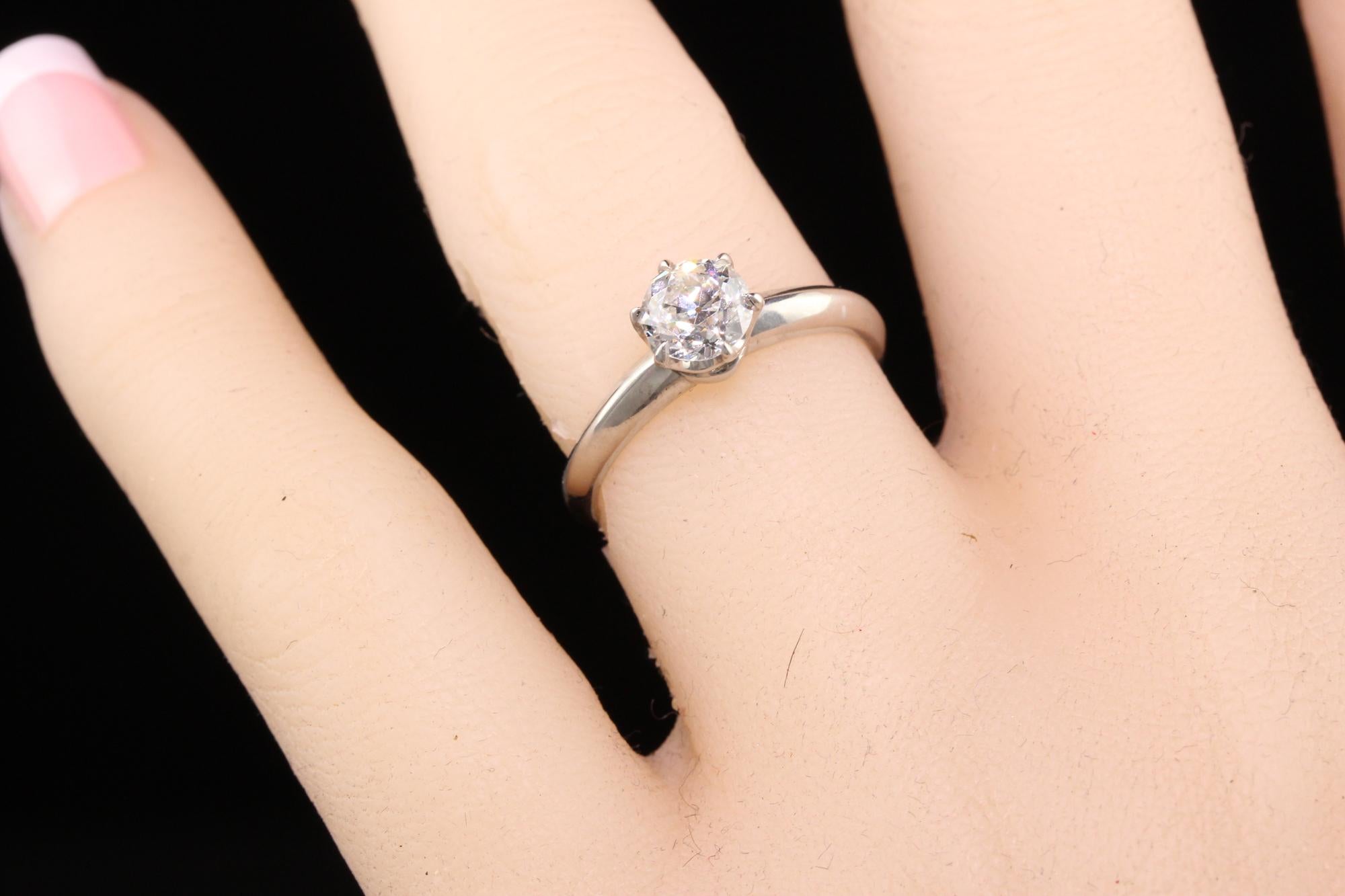 Antiker Art Deco Tiffany & Co Platin-Verlobungsring mit alteuropäischem Diamanten, Art déco 1